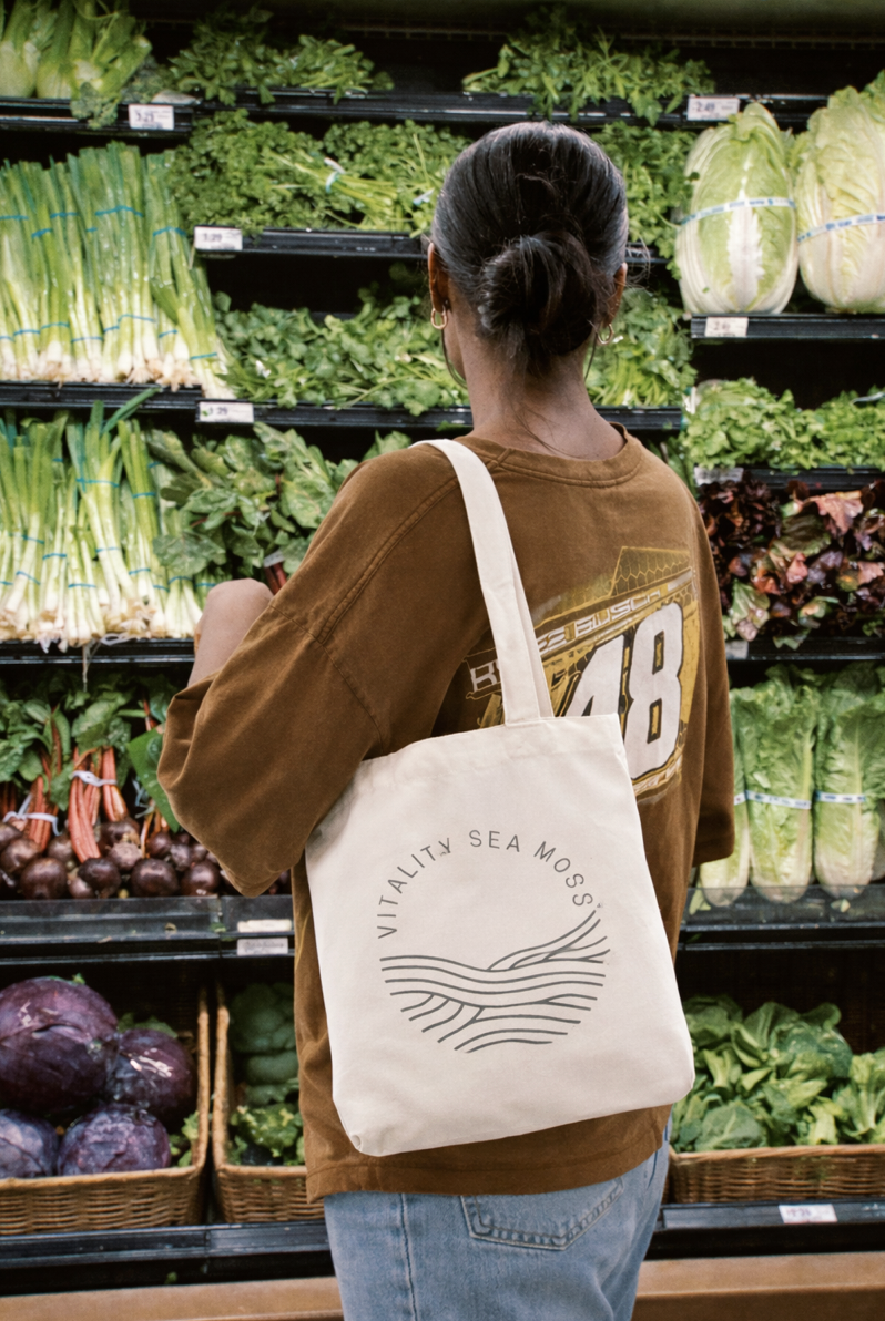 Vitality Sea Moss Canvas Tote Bag