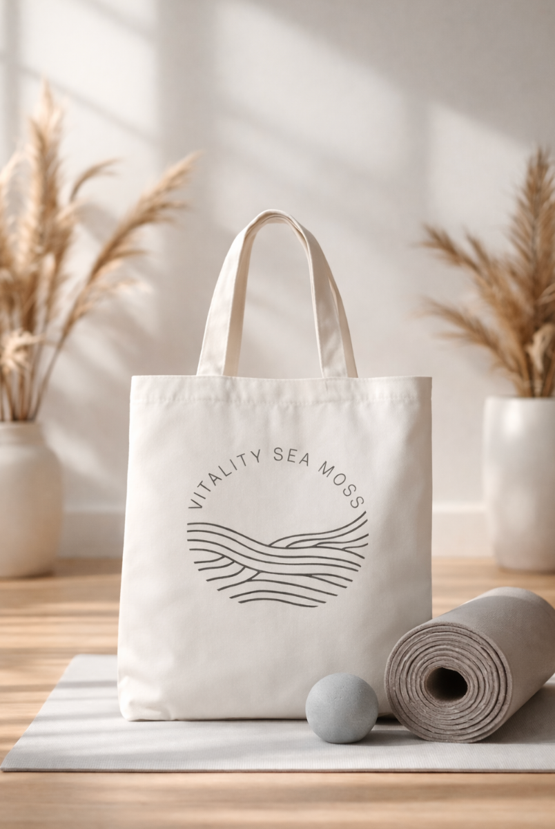 Vitality Sea Moss Canvas Tote Bag